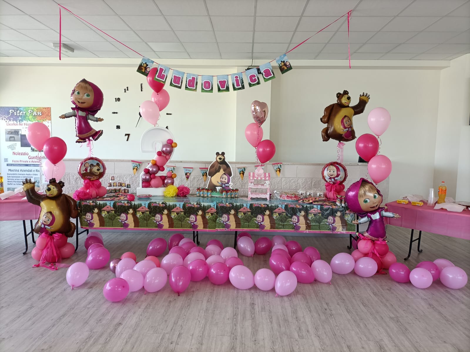 Festa di compleanno bambini con allestimento Masha e Orso