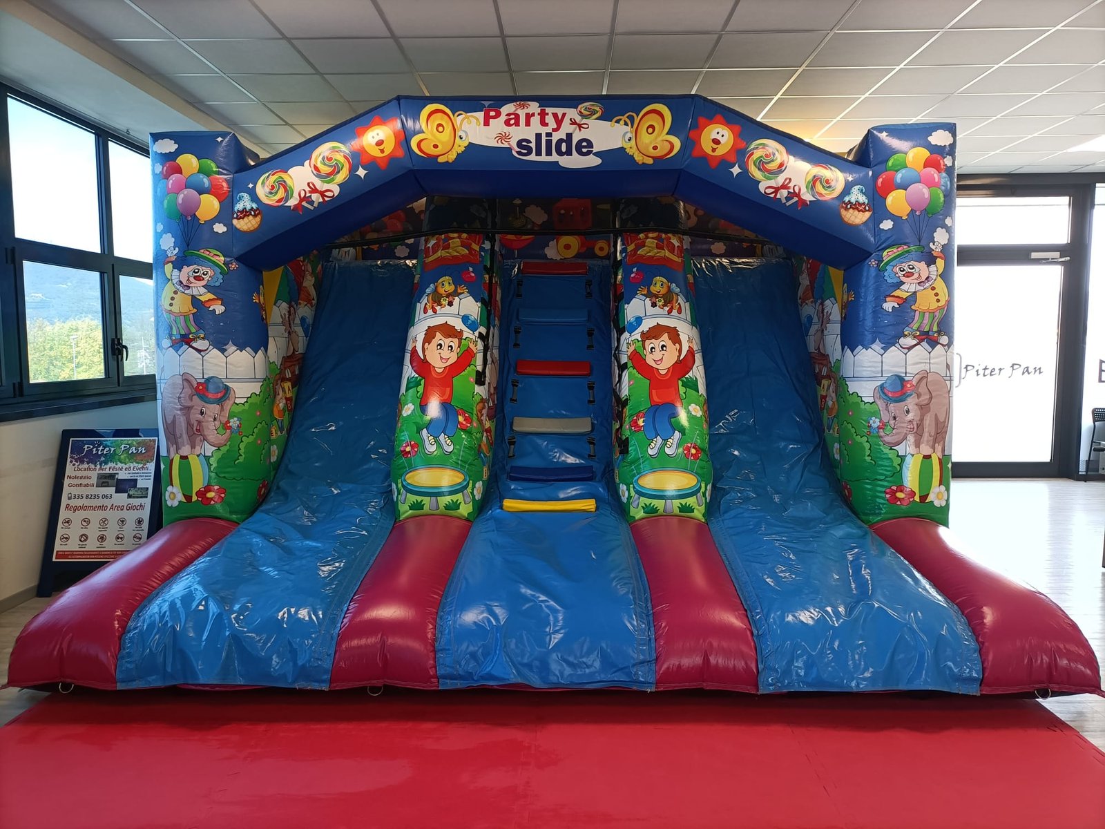 Gonfiabile Party Slide a doppio scivolo in sala